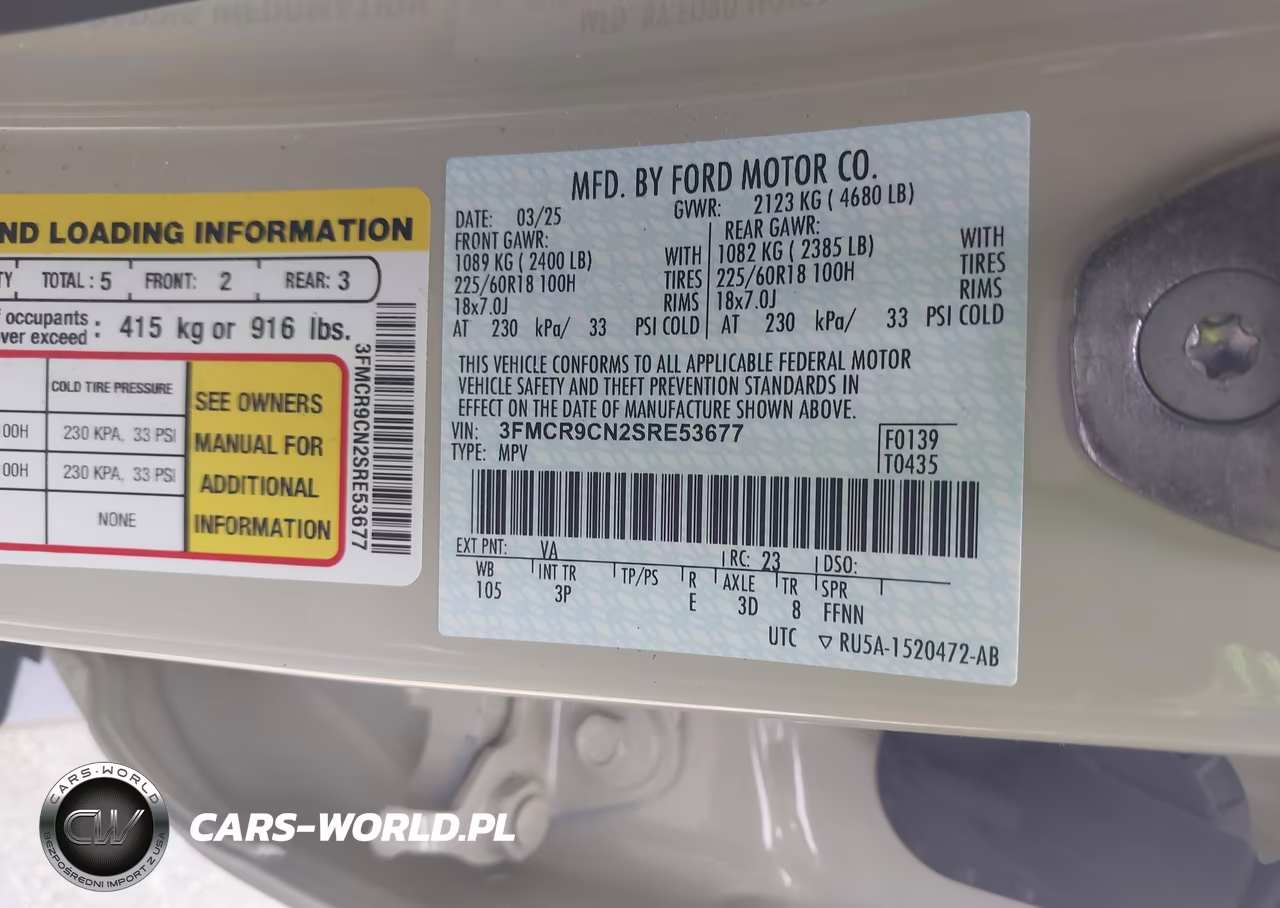 2025 Ford Bronco Sport Outer Banks VIN:3FMCR9CN2SRE53677 - 9