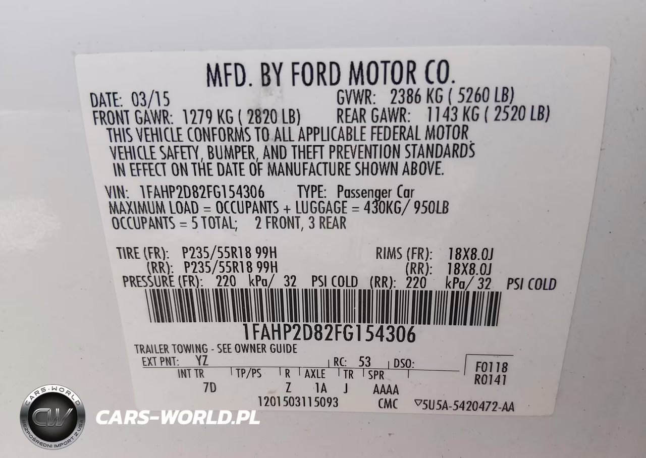 2015 Ford Taurus Se VIN:1FAHP2D82FG154306 - 9