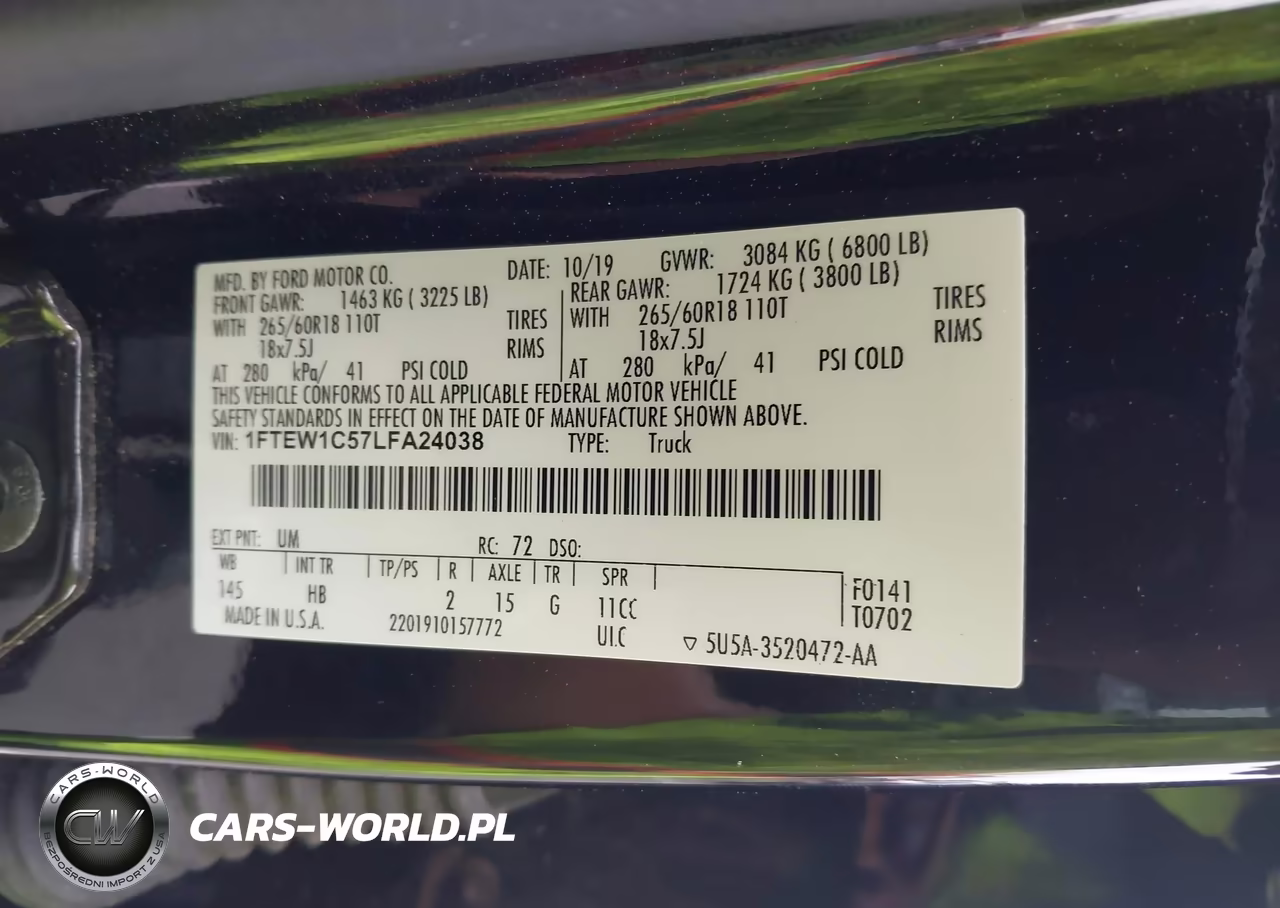 2020 Ford F-150 Lariat VIN:1FTEW1C57LFA24038 - 9