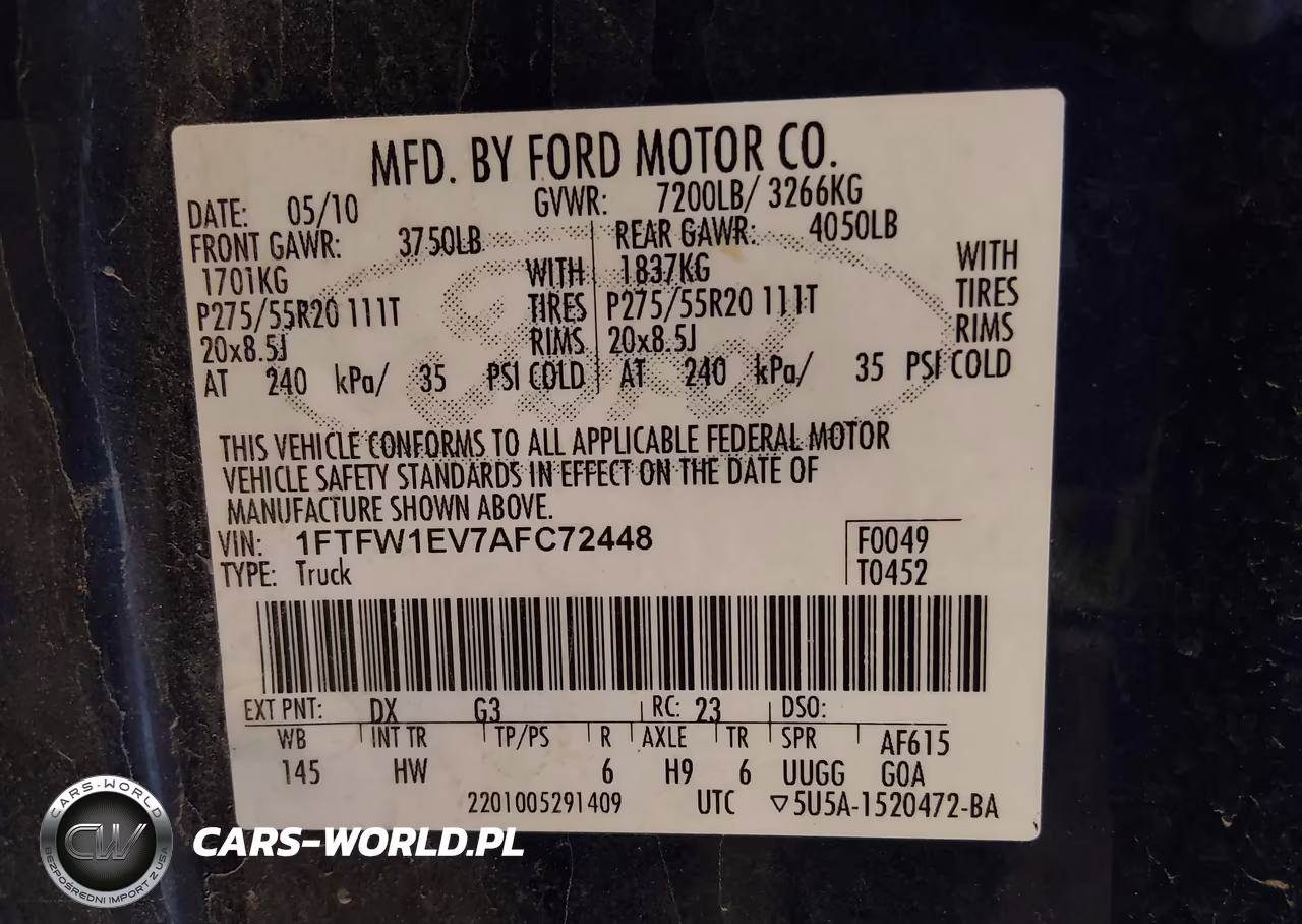 2010 Ford F-150 Fx4-Harley-Davidson-King Ranch-Lariat-Platinum-Xl-Xlt VIN:1FTFW1EV7AFC72448 - 9