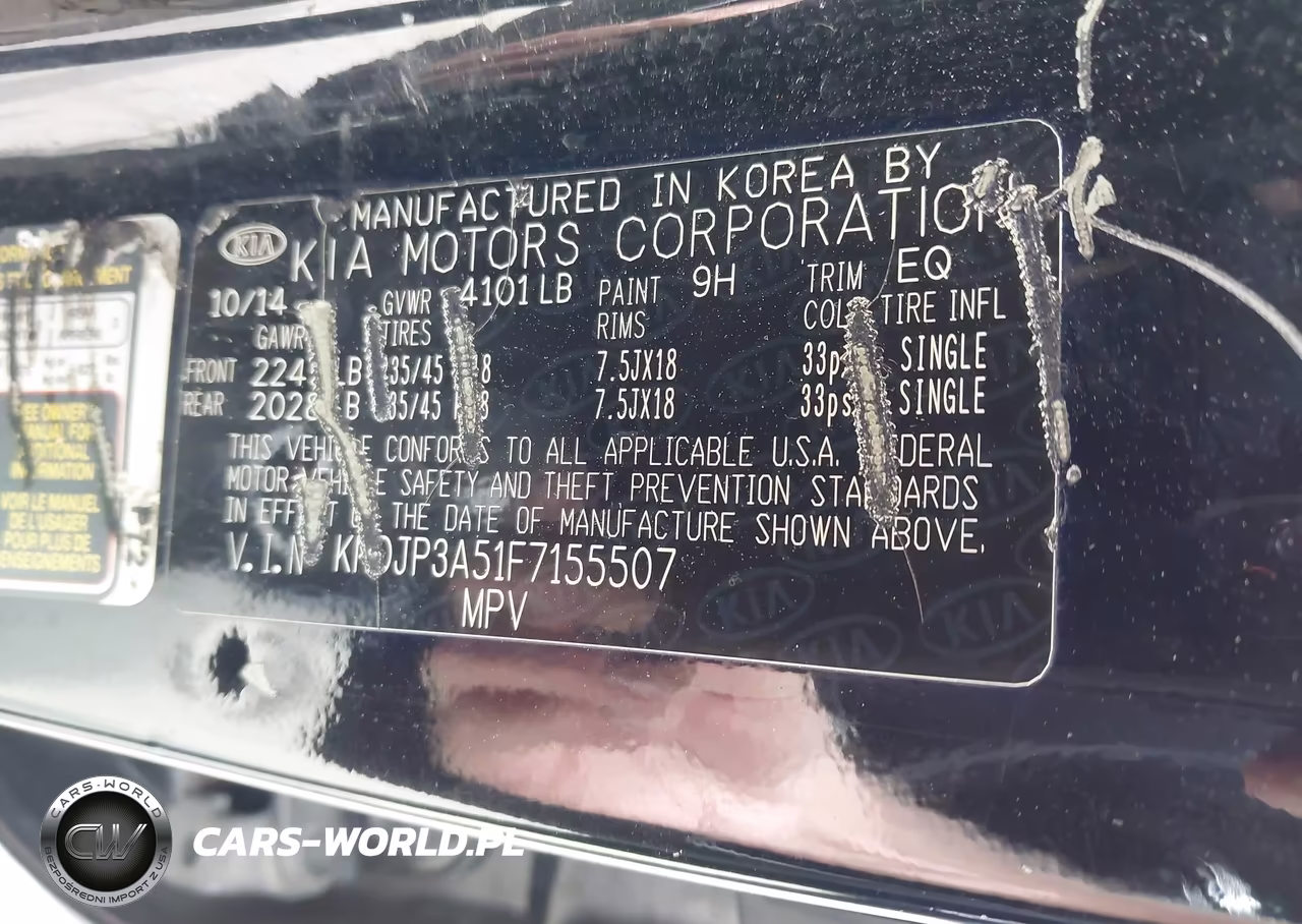 2015 Kia Soul + VIN:KNDJP3A51F7155507 - 9