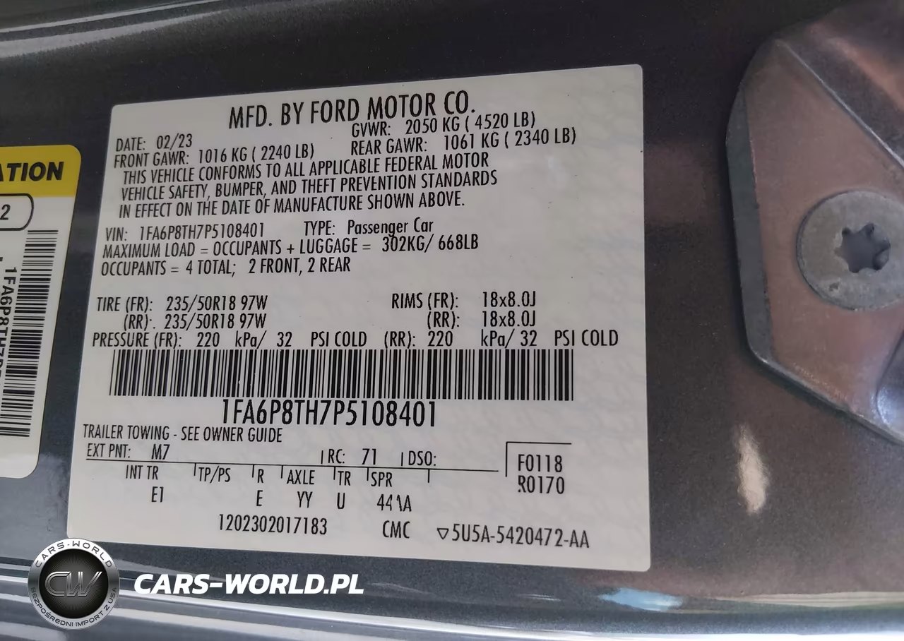 2023 Ford Mustang Ecoboost Premium Fastback VIN:1FA6P8TH7P5108401 - 9