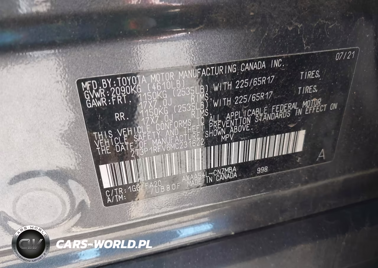 2021 Toyota Rav4 Xle VIN:2T3P1RFV6MC231622 - 9