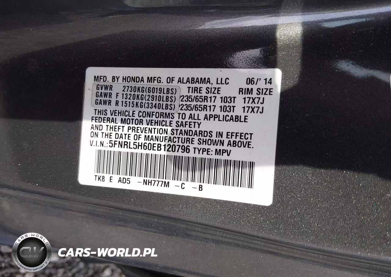 2014 Honda Odyssey Ex-L VIN:5FNRL5H60EB120796 - 9