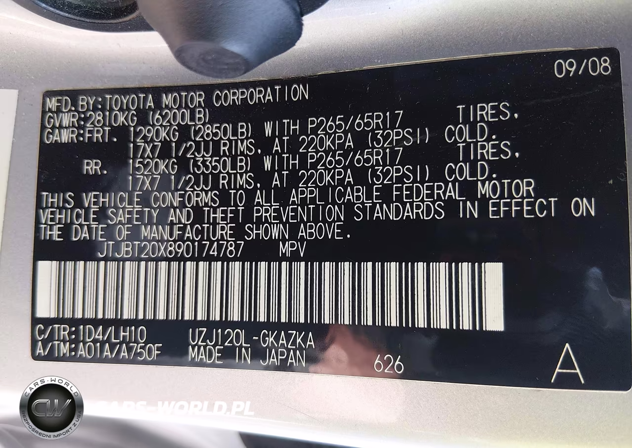 2009 Lexus Gx 470 VIN:JTJBT20X890174787 - 9