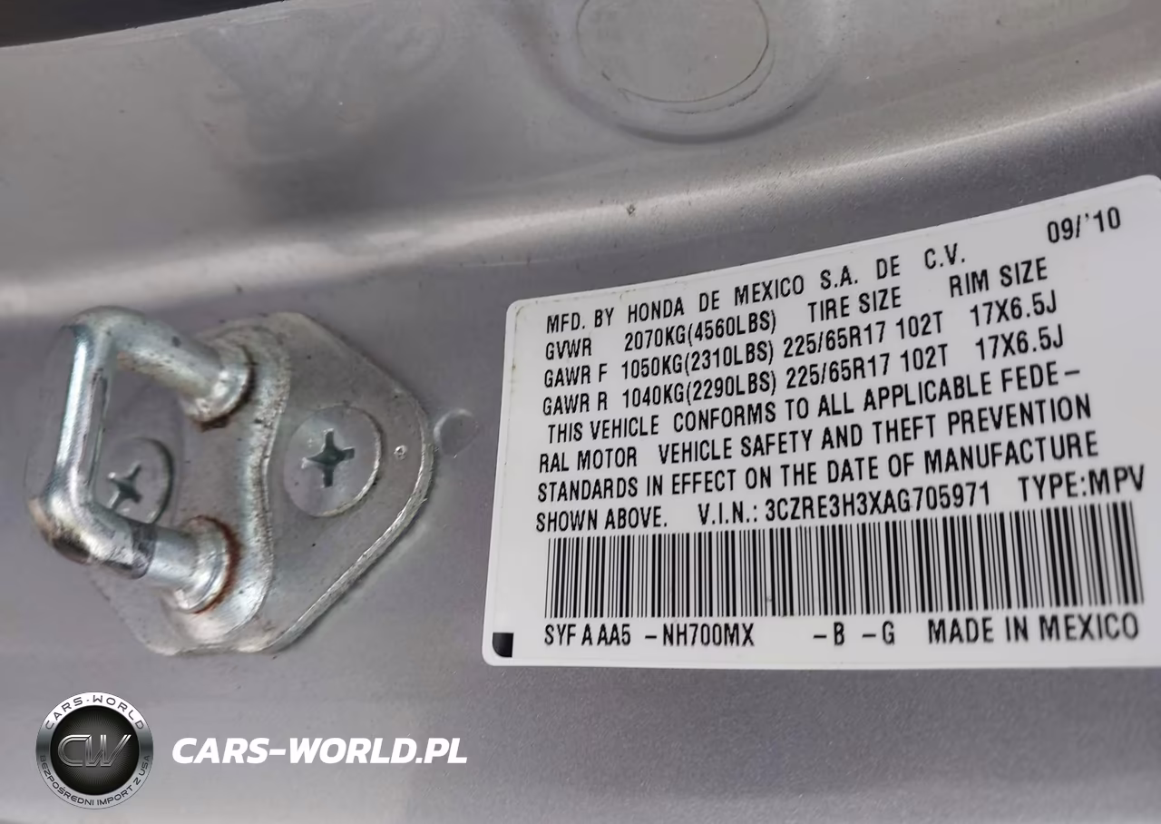 2010 Honda Cr-V Lx VIN:3CZRE3H3XAG705971 - 9