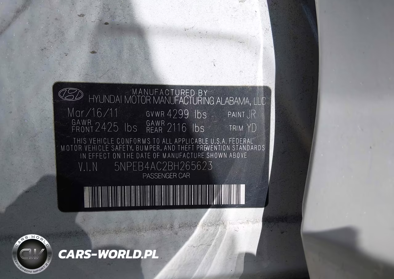 2011 Hyundai Sonata Gls VIN:5NPEB4AC2BH265623 - 9
