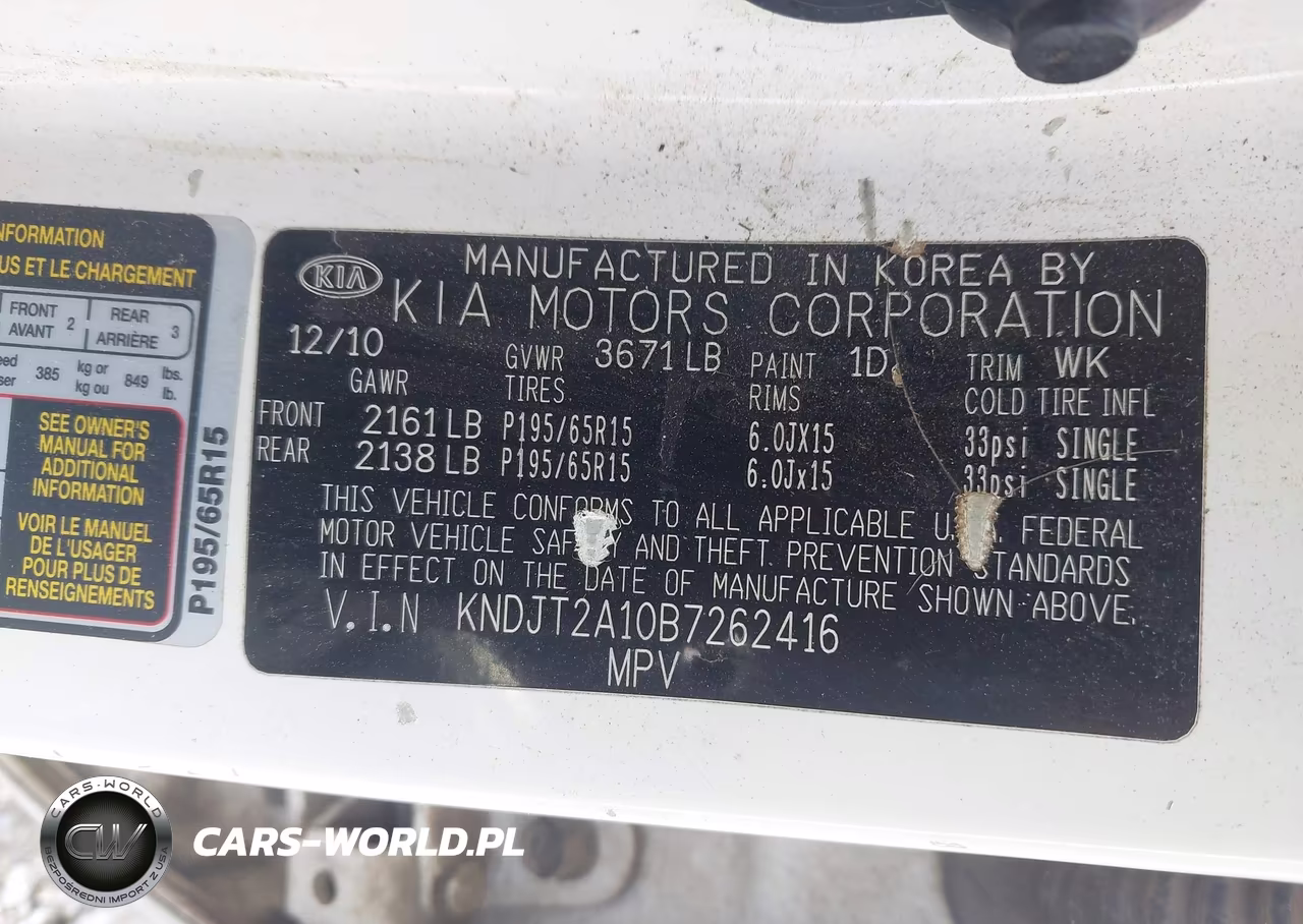 2011 Kia Soul VIN:KNDJT2A10B7262416 - 9