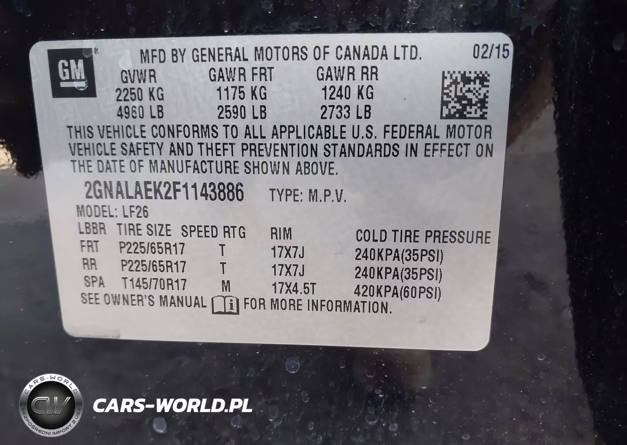 2015 Chevrolet Equinox Ls VIN:2GNALAEK2F1143886 - 9
