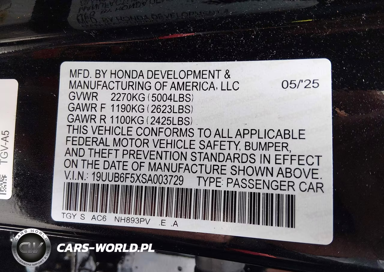 2025 Acura Tlx A-Spec Package VIN:19UUB6F5XSA003729 - 9