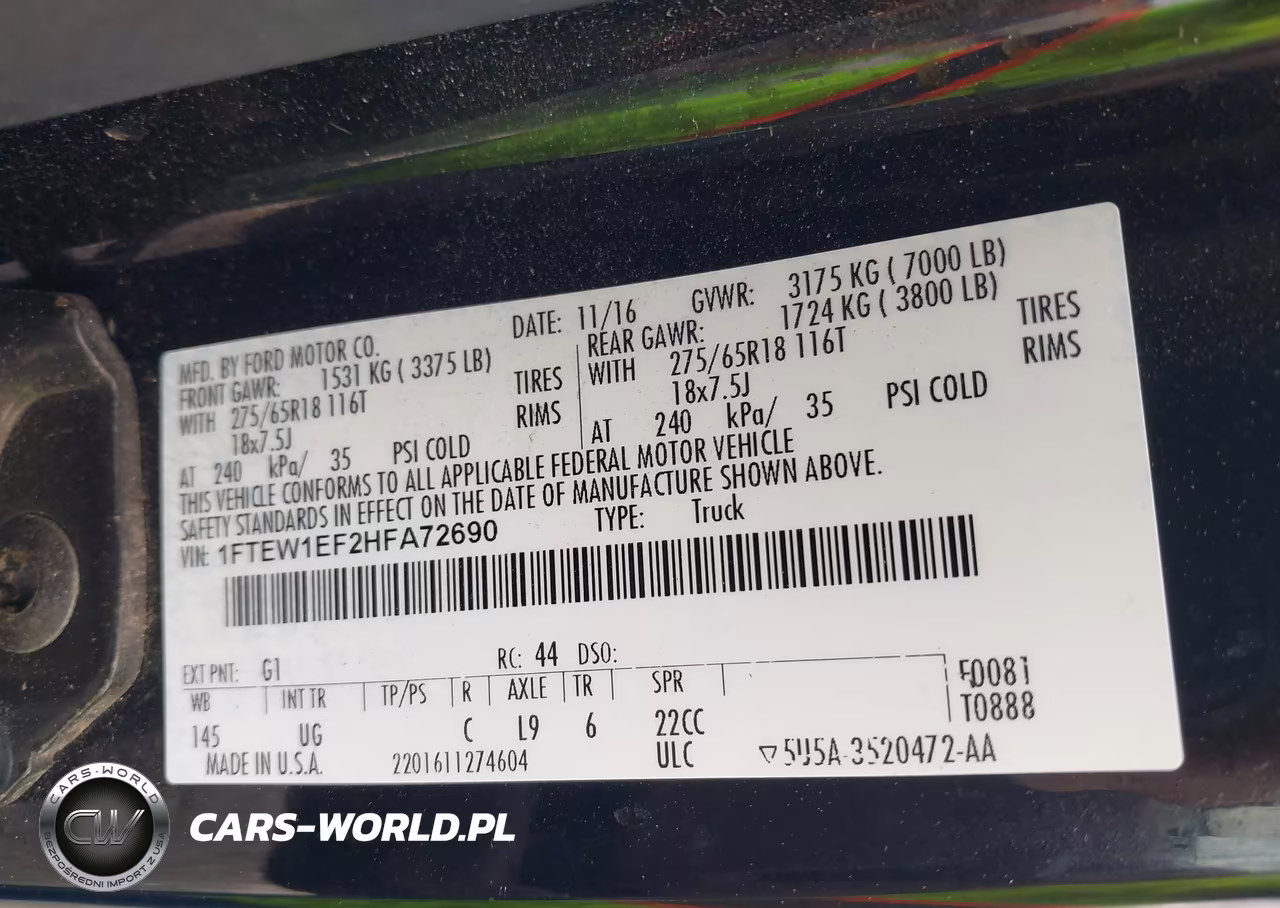 2017 Ford F-150 Xlt VIN:1FTEW1EF2HFA72690 - 9