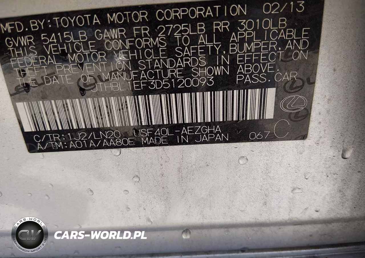 2013 Lexus Ls 460 VIN:JTHBL1EF3D5120093 - 9