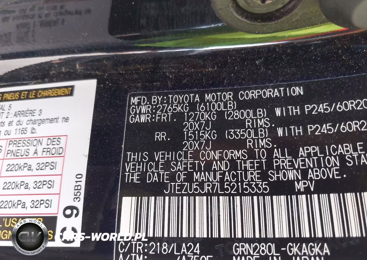 2020 Toyota 4Runner Limited VIN:JTEZU5JR7L5215335 - 9