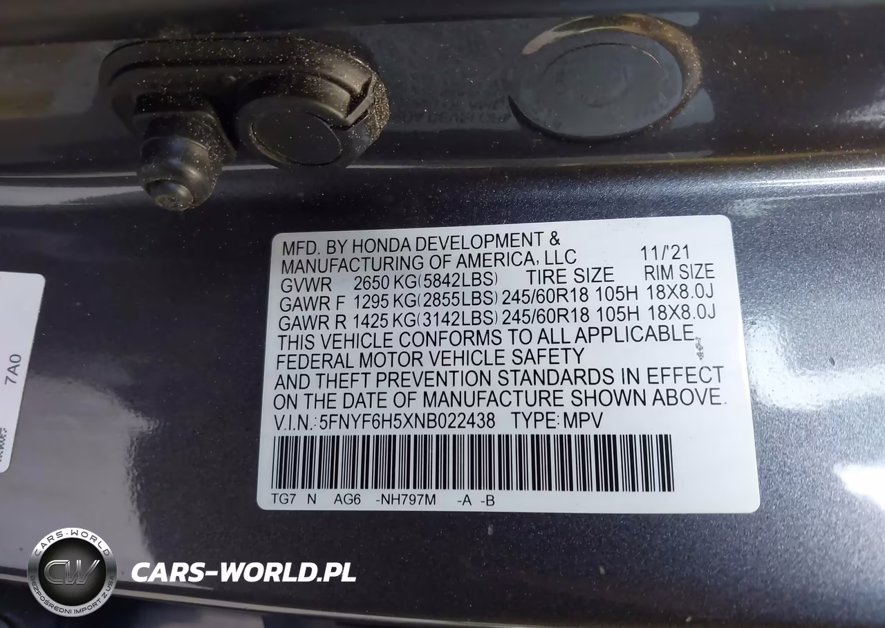 2022 Honda Pilot Awd Ex-L VIN:5FNYF6H5XNB022438 - 9
