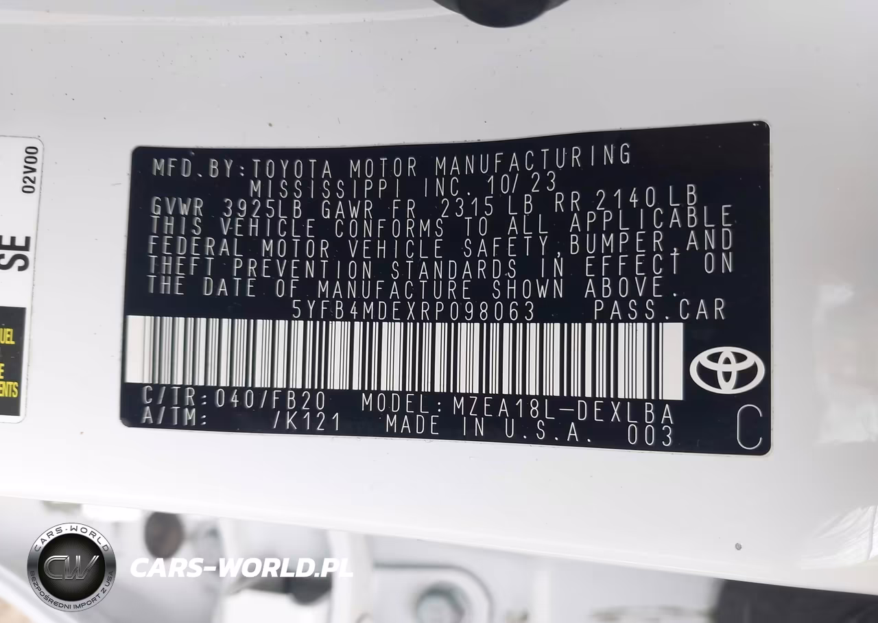 2024 Toyota Corolla Le VIN:5YFB4MDEXRP098063 - 9