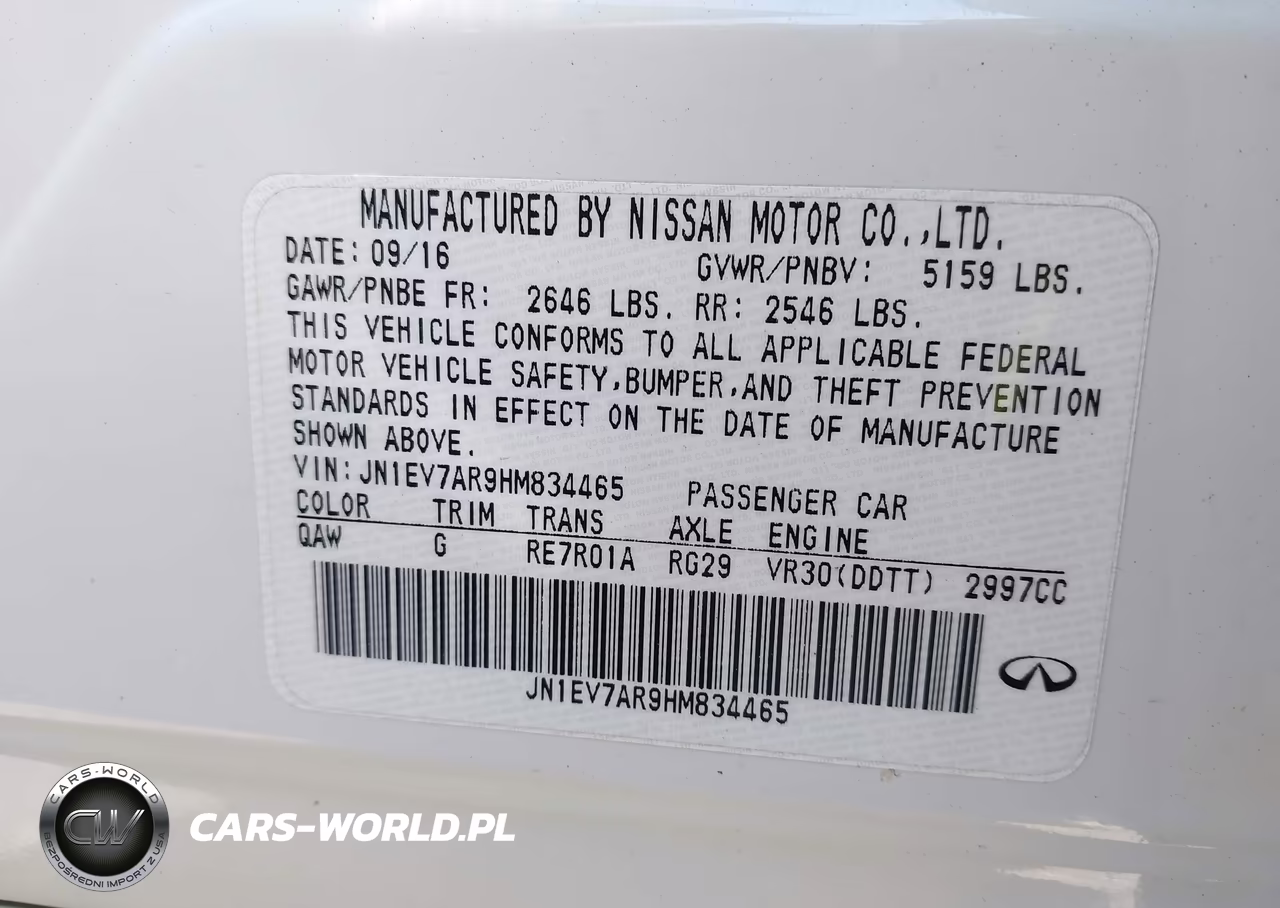 2017 Infiniti Q50 3.0T Premium VIN:JN1EV7AR9HM834465 - 9