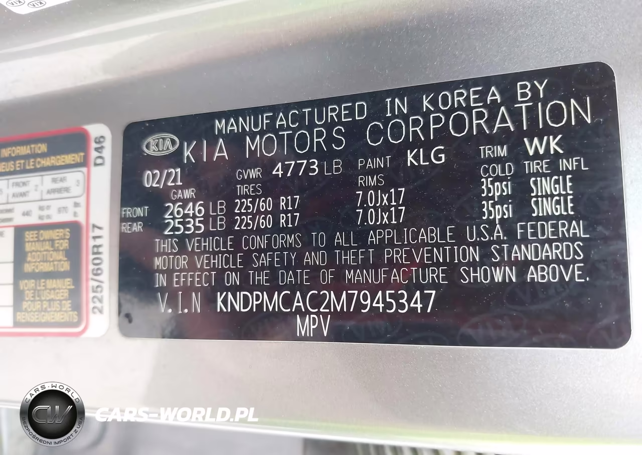 2021 Kia Sportage Lx VIN:KNDPMCAC2M7945347 - 9