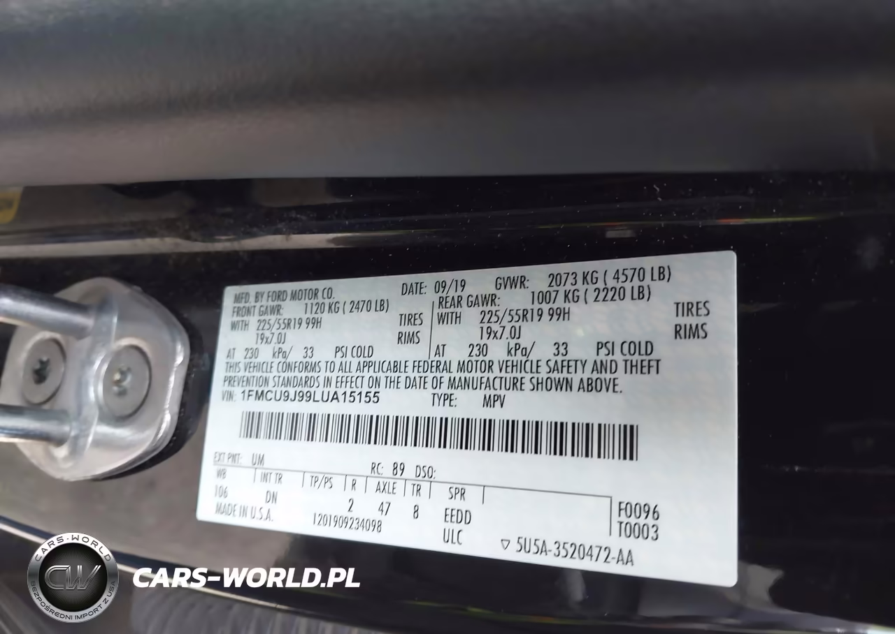 2020 Ford Escape Titanium VIN:1FMCU9J99LUA15155 - 9