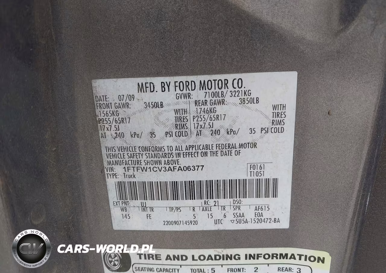 2010 Ford F-150 Fx2 Sport-Harley-Davidson-King Ranch-Lariat-Platinum-Xl-Xlt VIN:1FTFW1CV3AFA06377 - 9