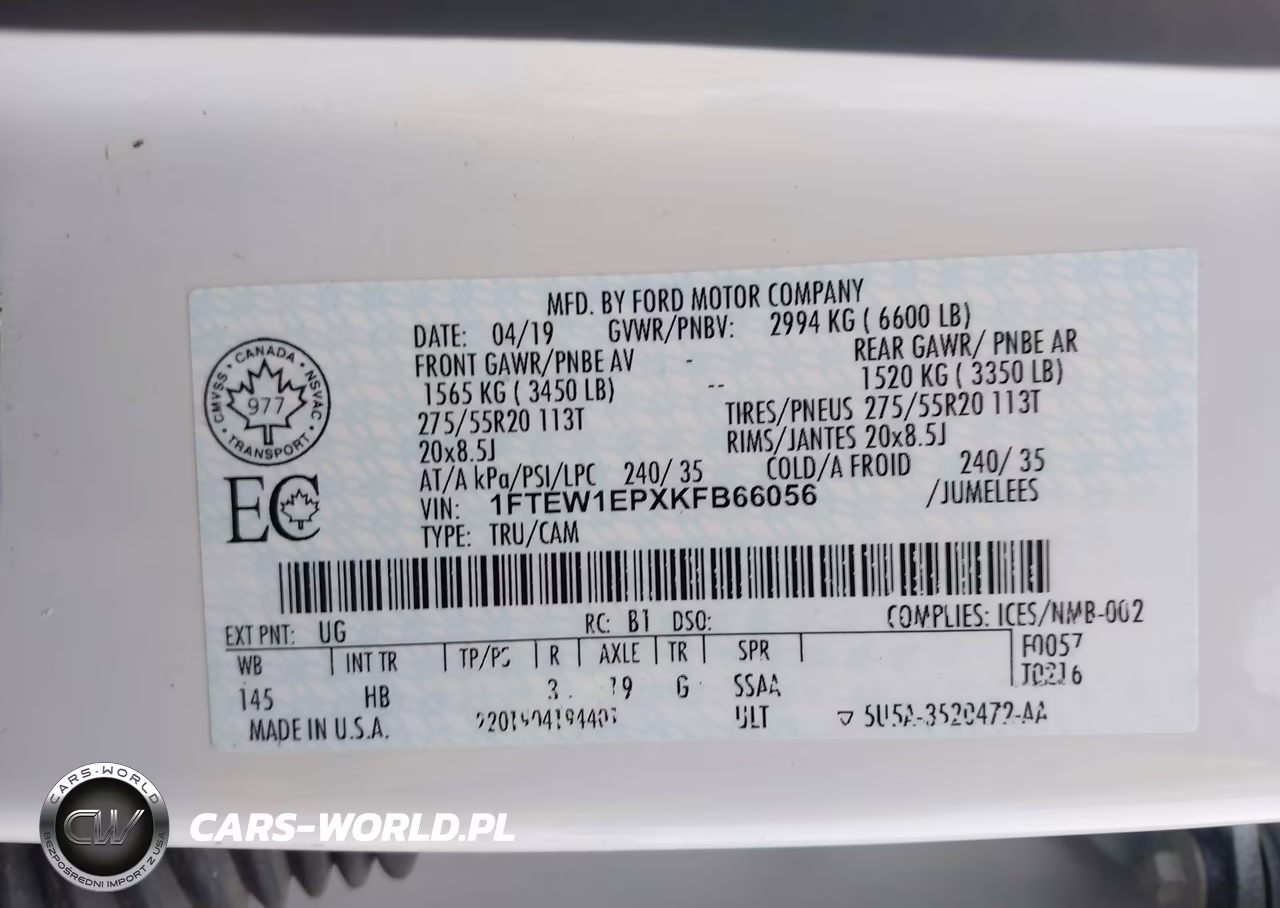 2019 Ford F-150 Lariat VIN:1FTEW1EPXKFB66056 - 9