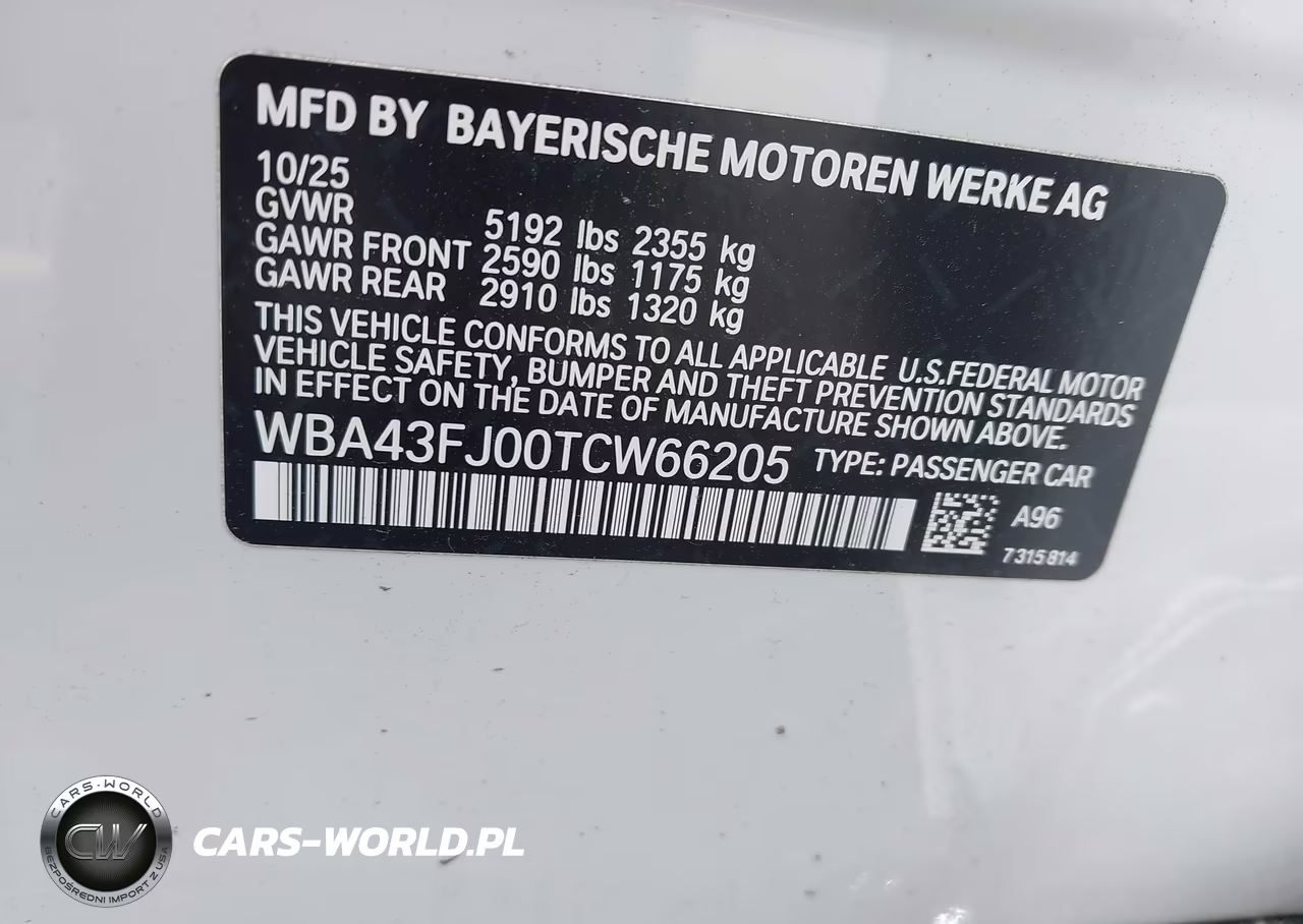 2026 BMW 530I VIN:WBA43FJ00TCW66205 - 9