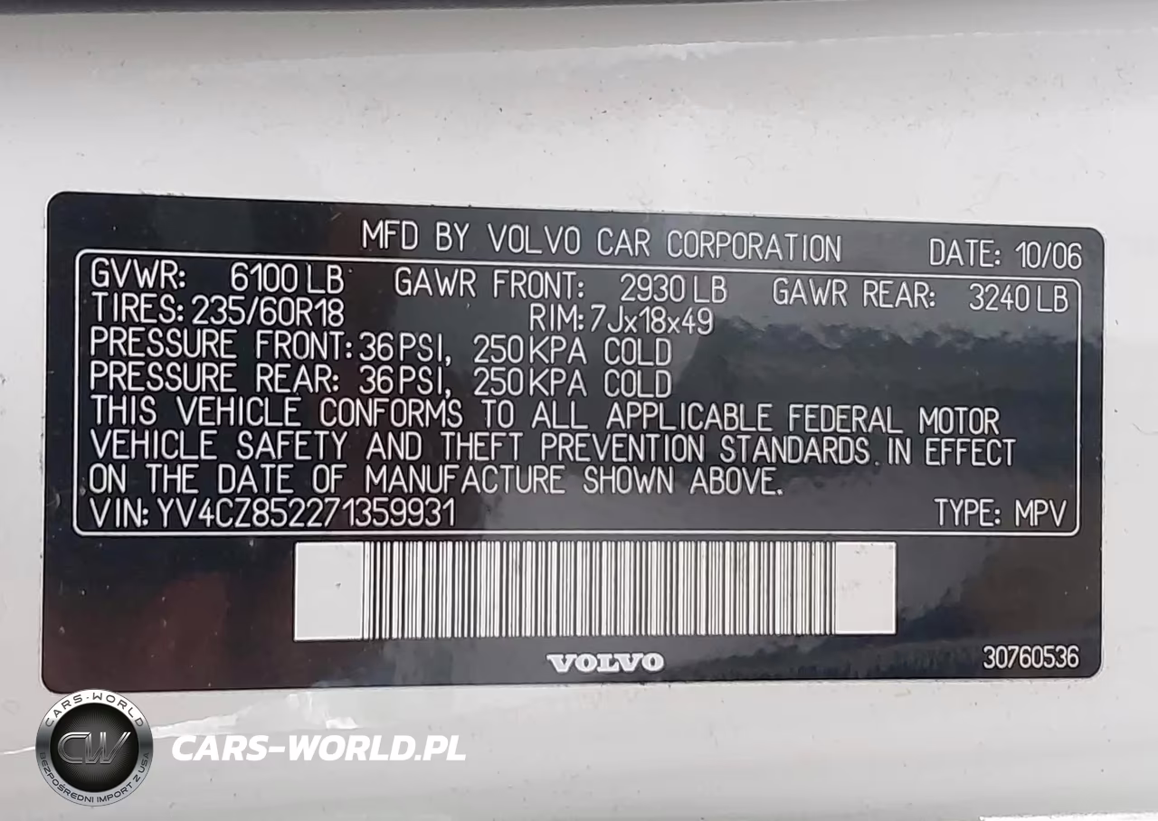 2007 Volvo Xc90 V8 VIN:YV4CZ852271359931 - 9