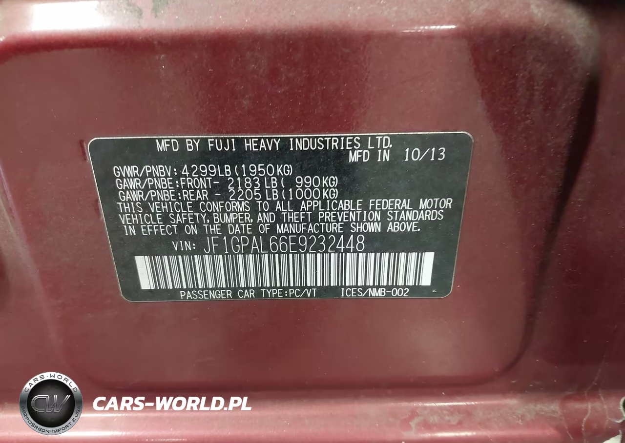 2014 Subaru Impreza 2.0I Sport Premium VIN:JF1GPAL66E9232448 - 9