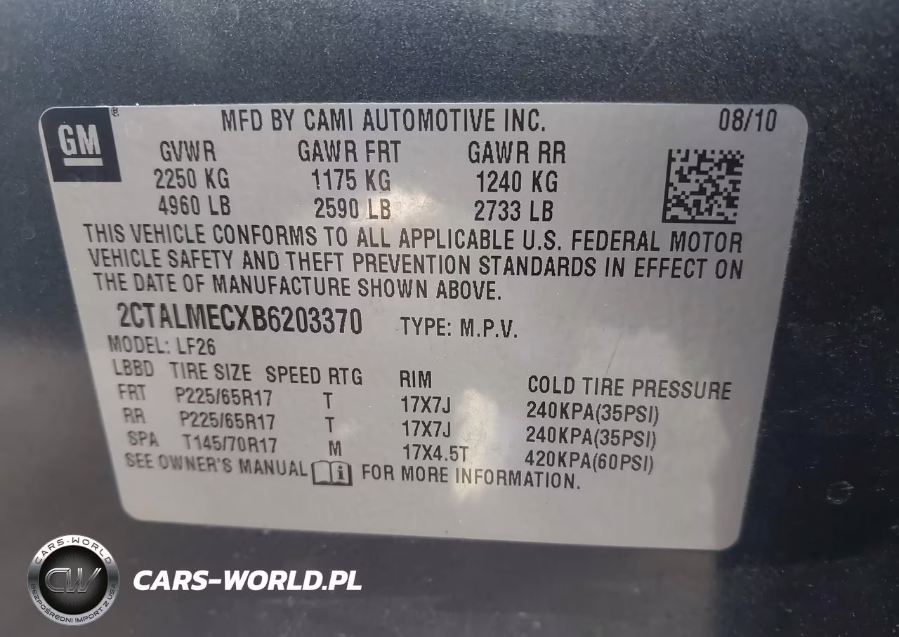 2011 GMC Terrain Sle-1 VIN:2CTALMECXB6203370 - 9