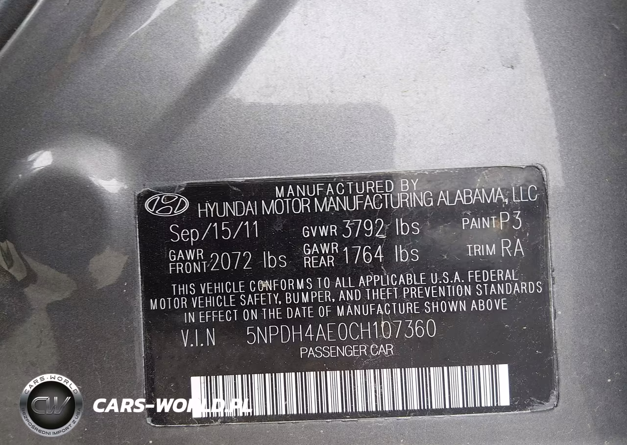 2012 Hyundai Elantra Gls VIN:5NPDH4AE0CH107360 - 9