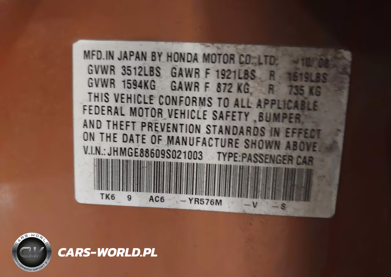 2009 Honda Fit Sport VIN:JHMGE88609S021003 - 9