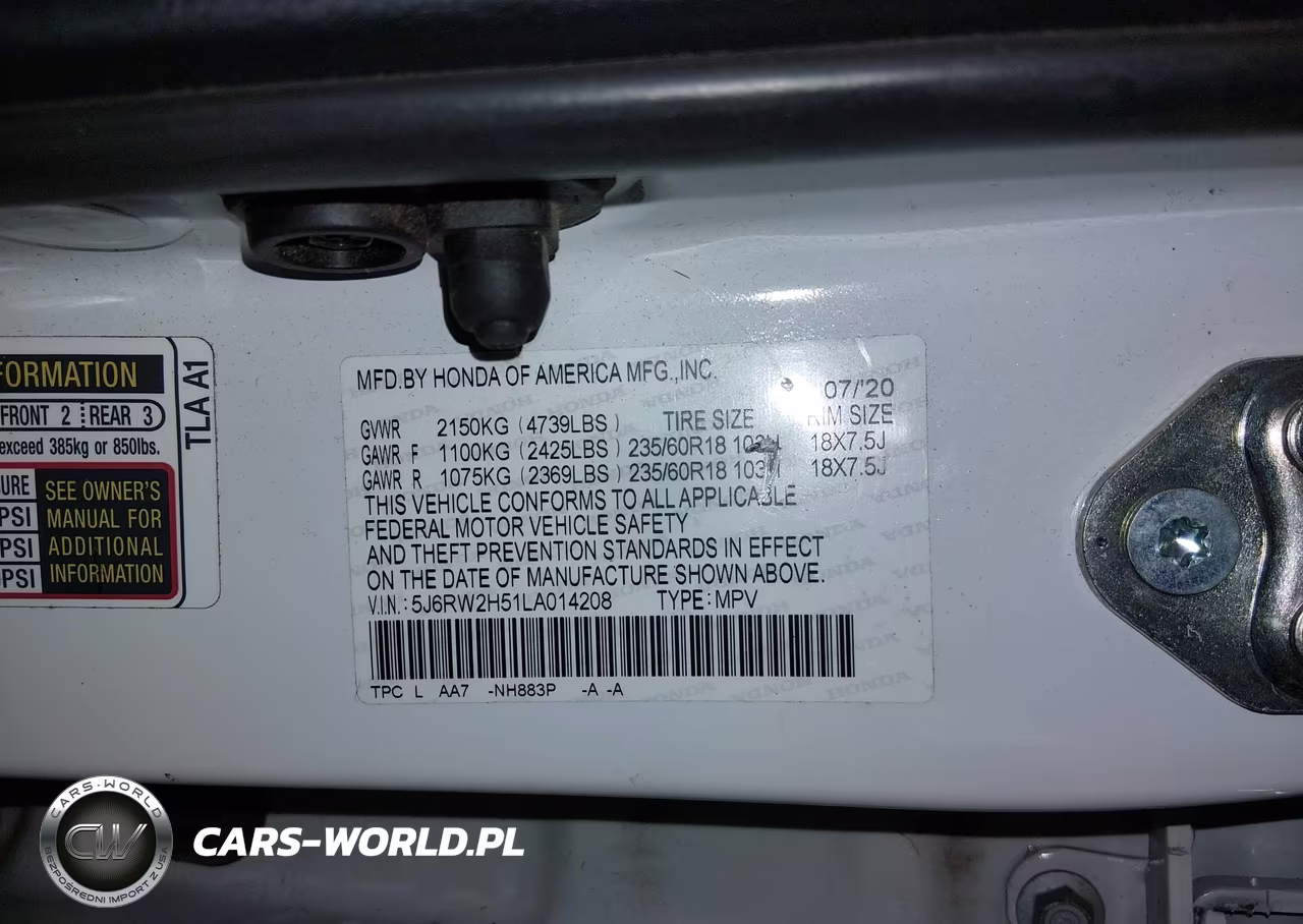 2020 Honda Cr-V Awd Ex VIN:5J6RW2H51LA014208 - 9