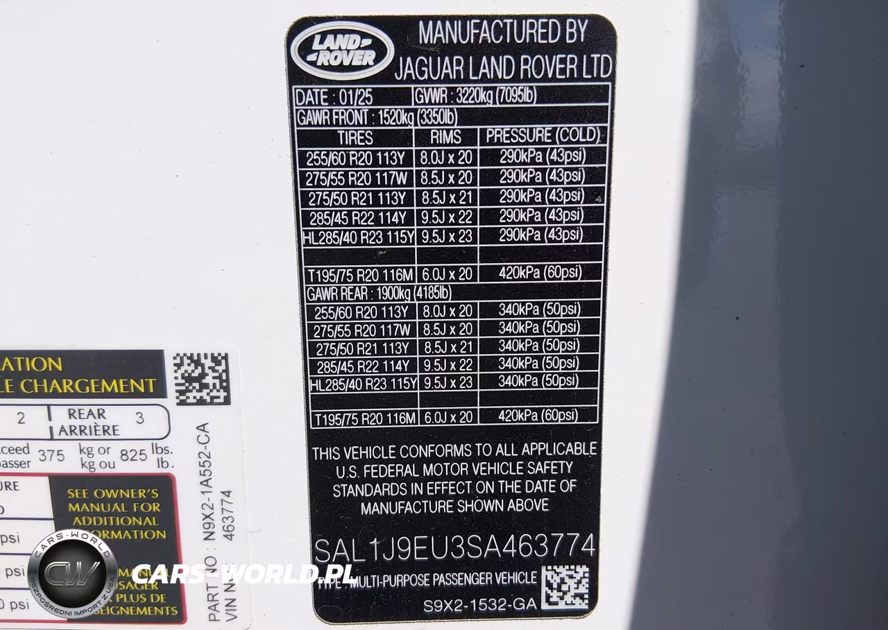 2025 Land Rover Range Rover Sport P360 S VIN:SAL1J9EU3SA463774 - 9