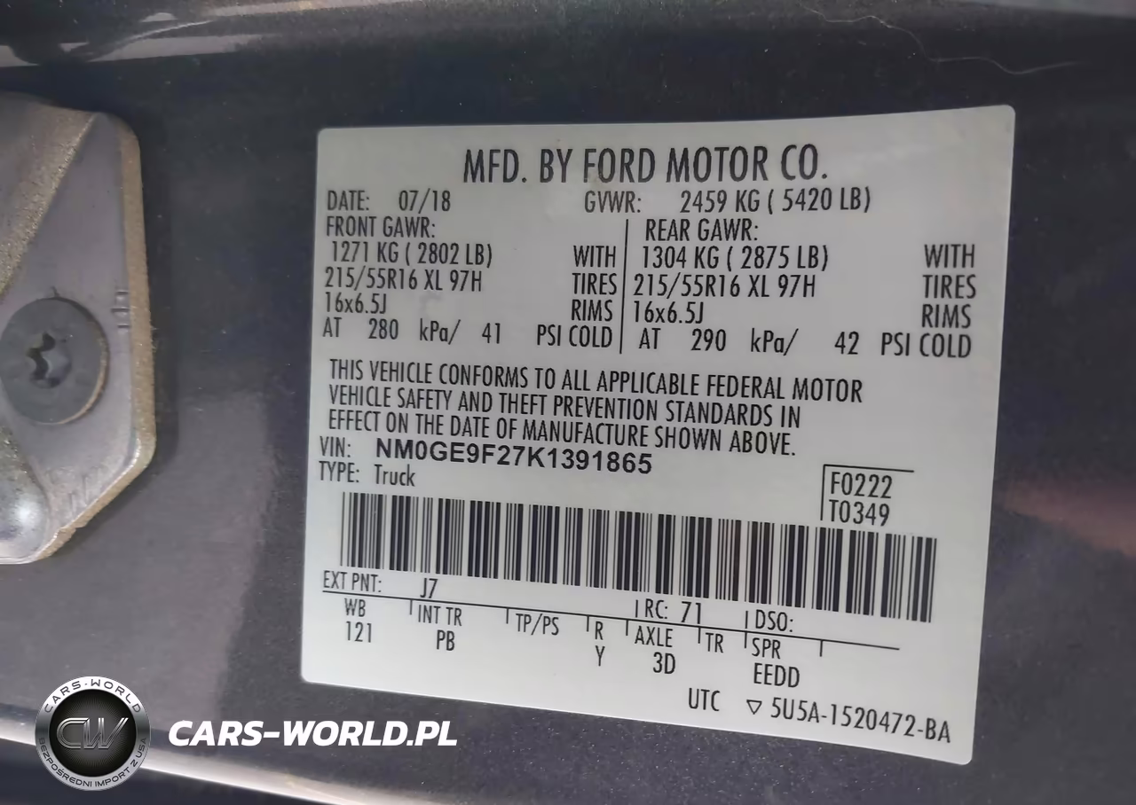 2019 Ford Transit Connect Xlt VIN:NM0GE9F27K1391865 - 9