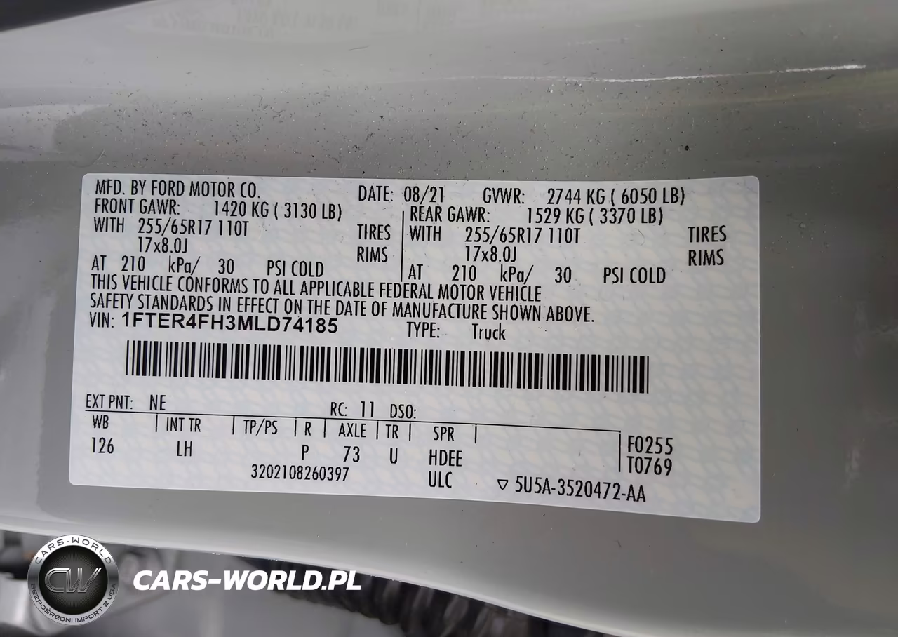 2021 Ford Ranger Xlt VIN:1FTER4FH3MLD74185 - 9