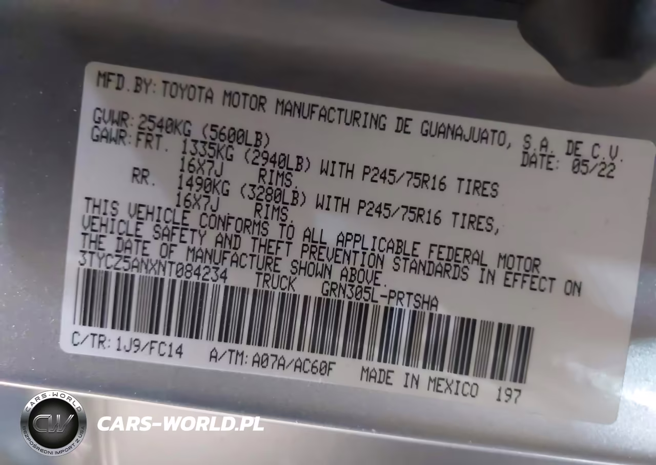 2022 Toyota Tacoma Sr5 V6 VIN:3TYCZ5ANXNT084234 - 9