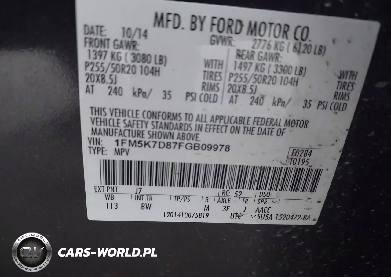 2015 Ford Explorer Xlt VIN:1FM5K7D87FGB09978 - 9