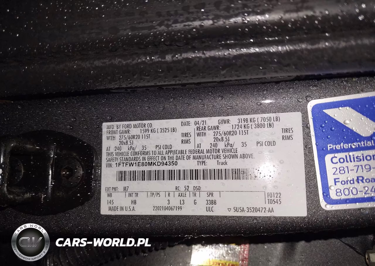 2021 Ford F-150 Lariat VIN:1FTFW1E80MKD94350 - 9