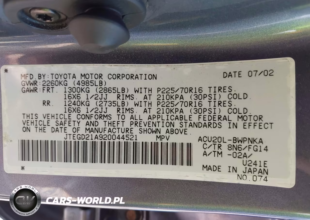 2002 Toyota Highlander VIN:JTEGD21A920044521 - 9