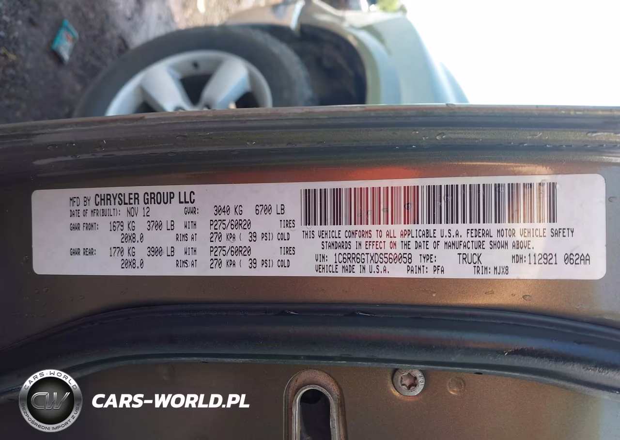 2013 Ram 1500 Outdoorsman VIN:1C6RR6GTXDS560058 - 9