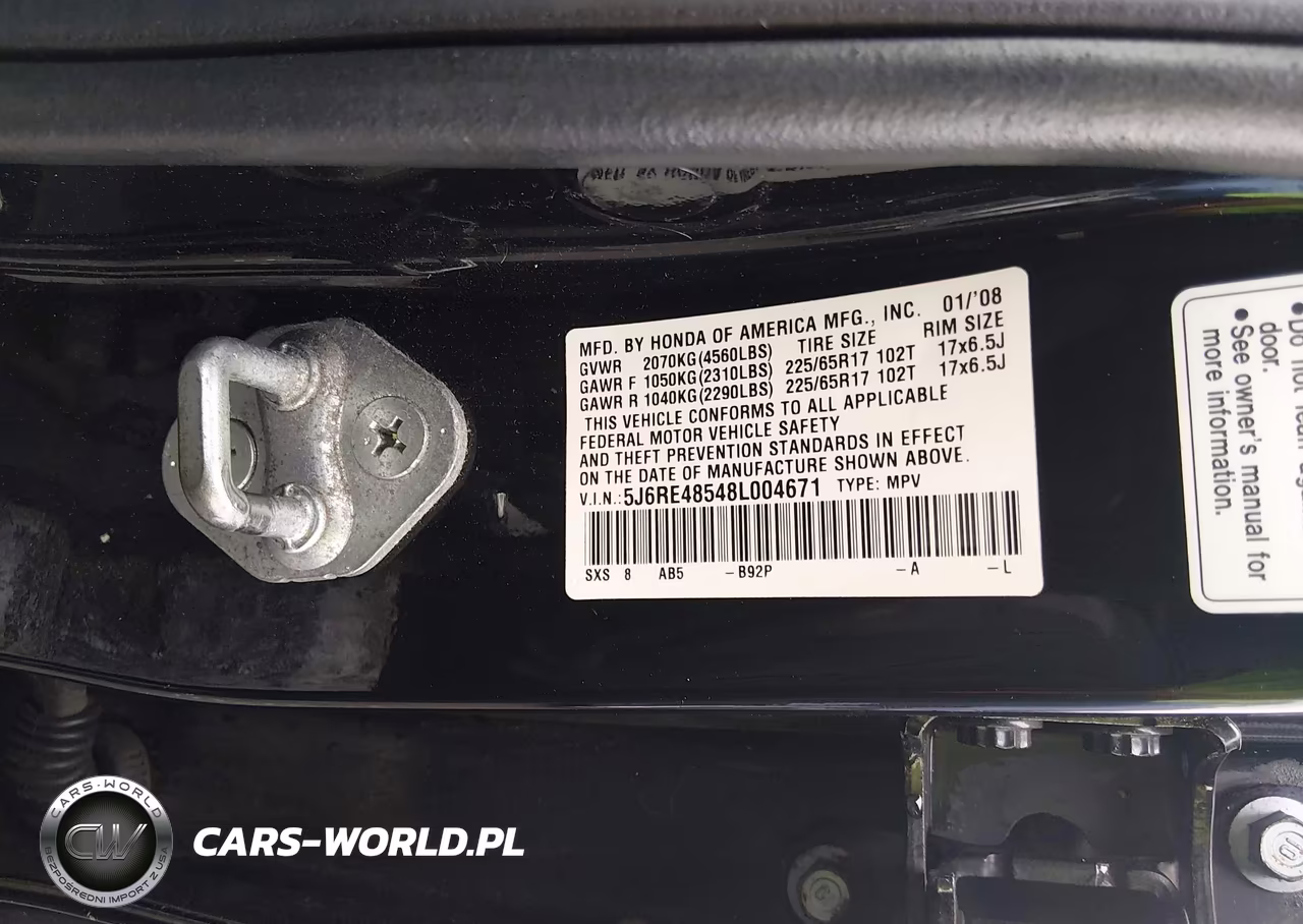 2008 Honda Cr-V Ex VIN:5J6RE48548L004671 - 9