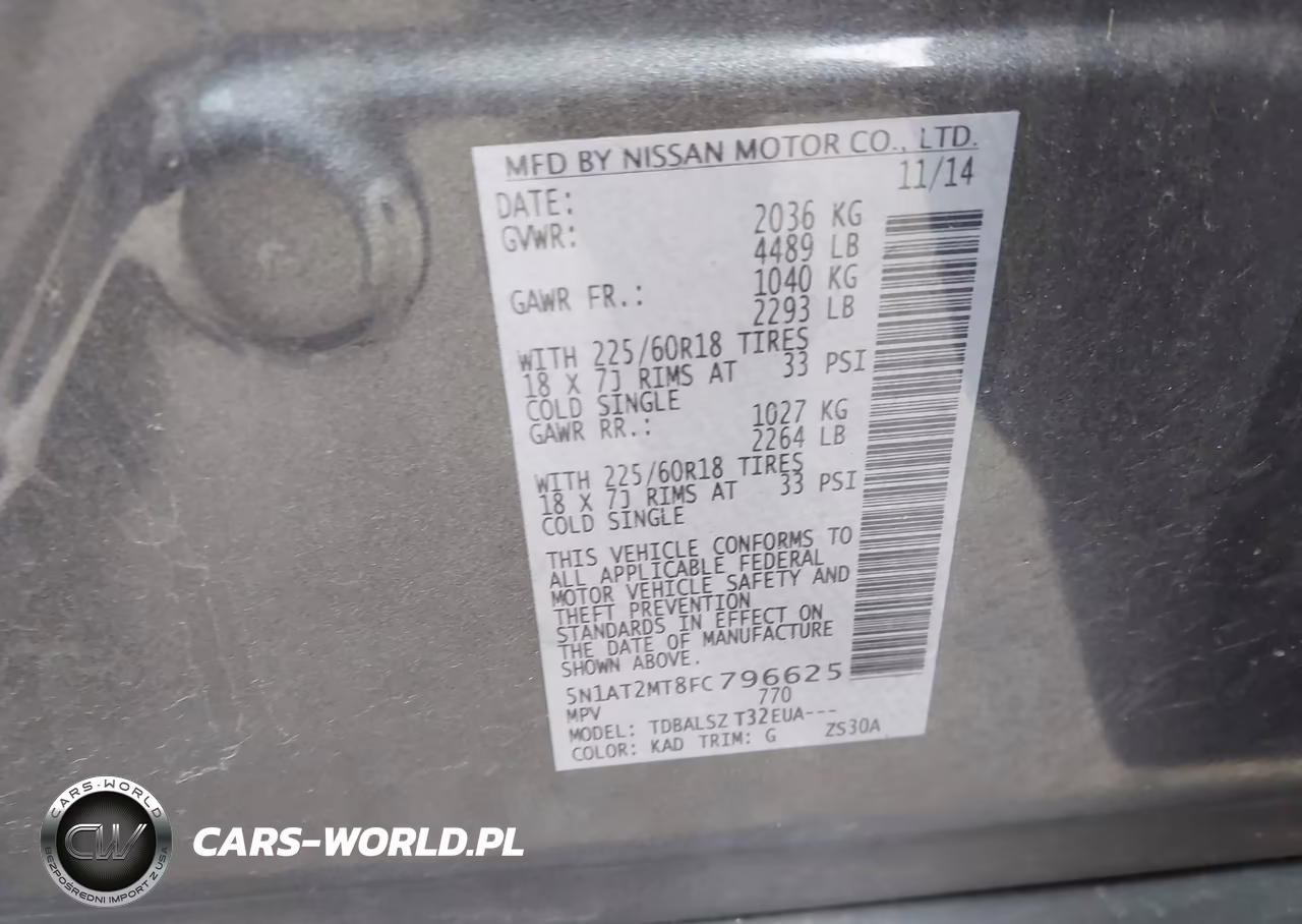 2015 Nissan Rogue Sl VIN:5N1AT2MT8FC796625 - 9