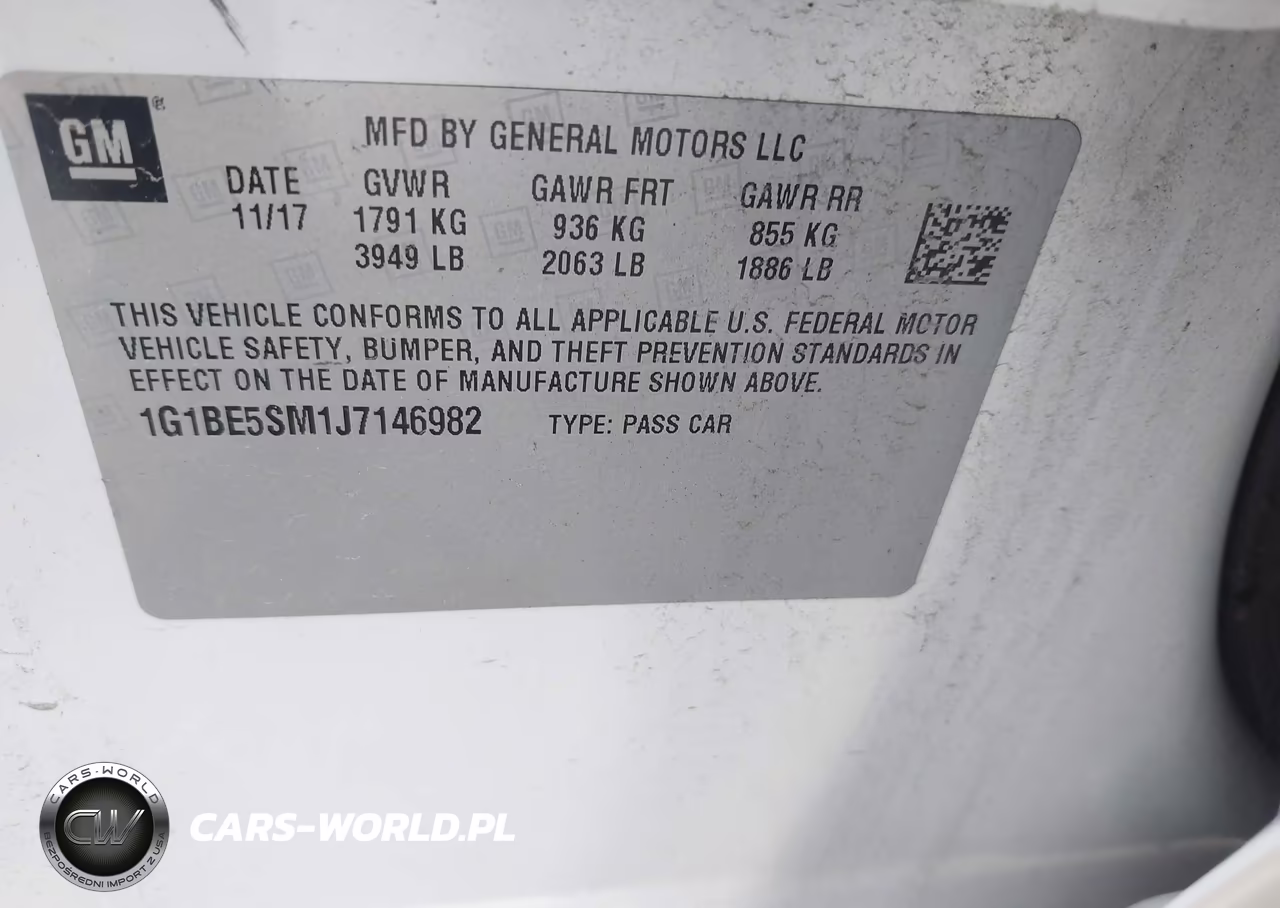 2018 Chevrolet Cruze Lt Auto VIN:1G1BE5SM1J7146982 - 9