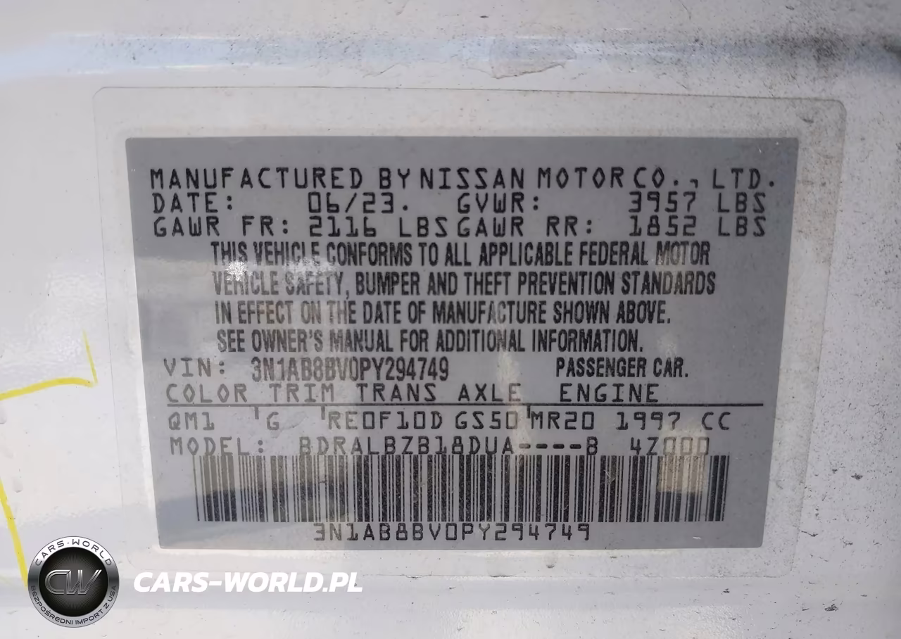 2023 Nissan Sentra S Xtronic Cvt VIN:3N1AB8BV0PY294749 - 9