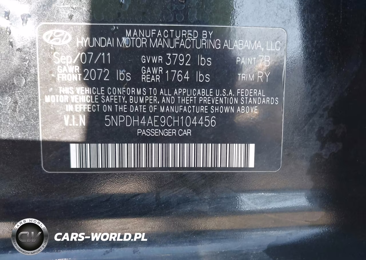 2012 Hyundai Elantra Limited VIN:5NPDH4AE9CH104456 - 9