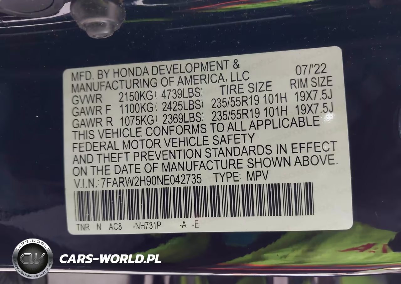 2022 Honda Cr-V Awd Touring VIN:7FARW2H90NE042735 - 9