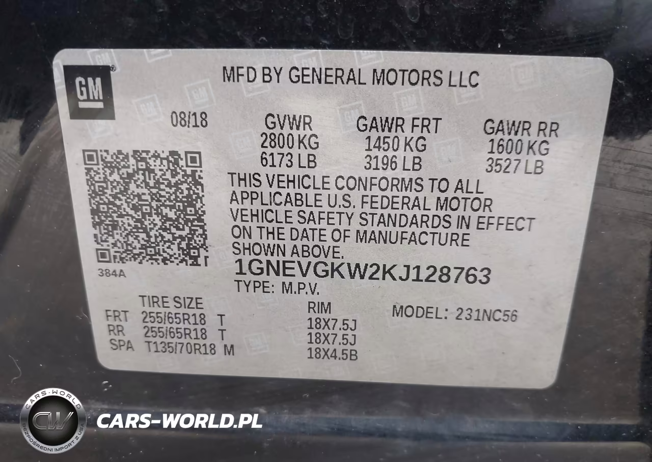 2019 Chevrolet Traverse 1Lt VIN:1GNEVGKW2KJ128763 - 9
