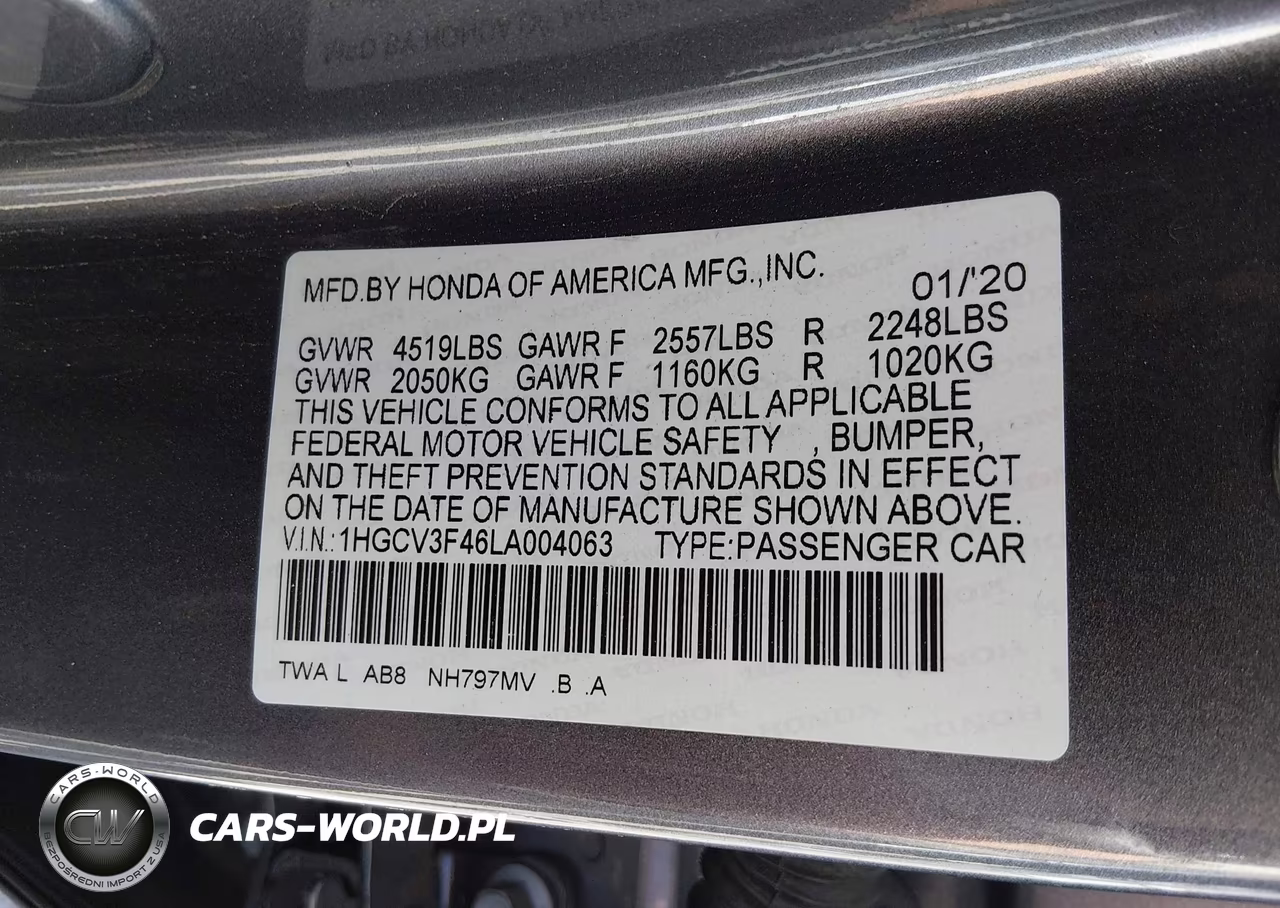 2020 Honda Accord Hybrid Ex VIN:1HGCV3F46LA004063 - 9