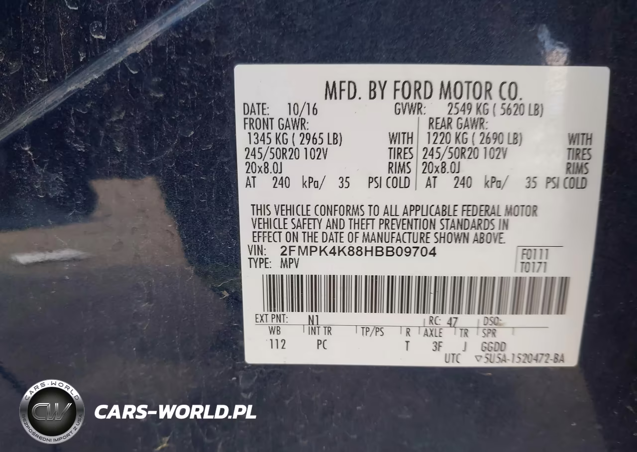 2017 Ford Edge Titanium VIN:2FMPK4K88HBB09704 - 9