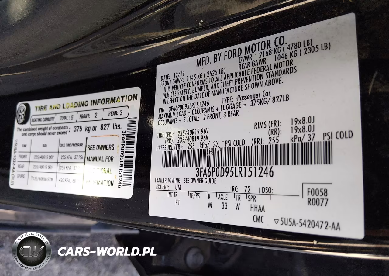 2020 Ford Fusion Titanium VIN:3FA6P0D95LR151246 - 9