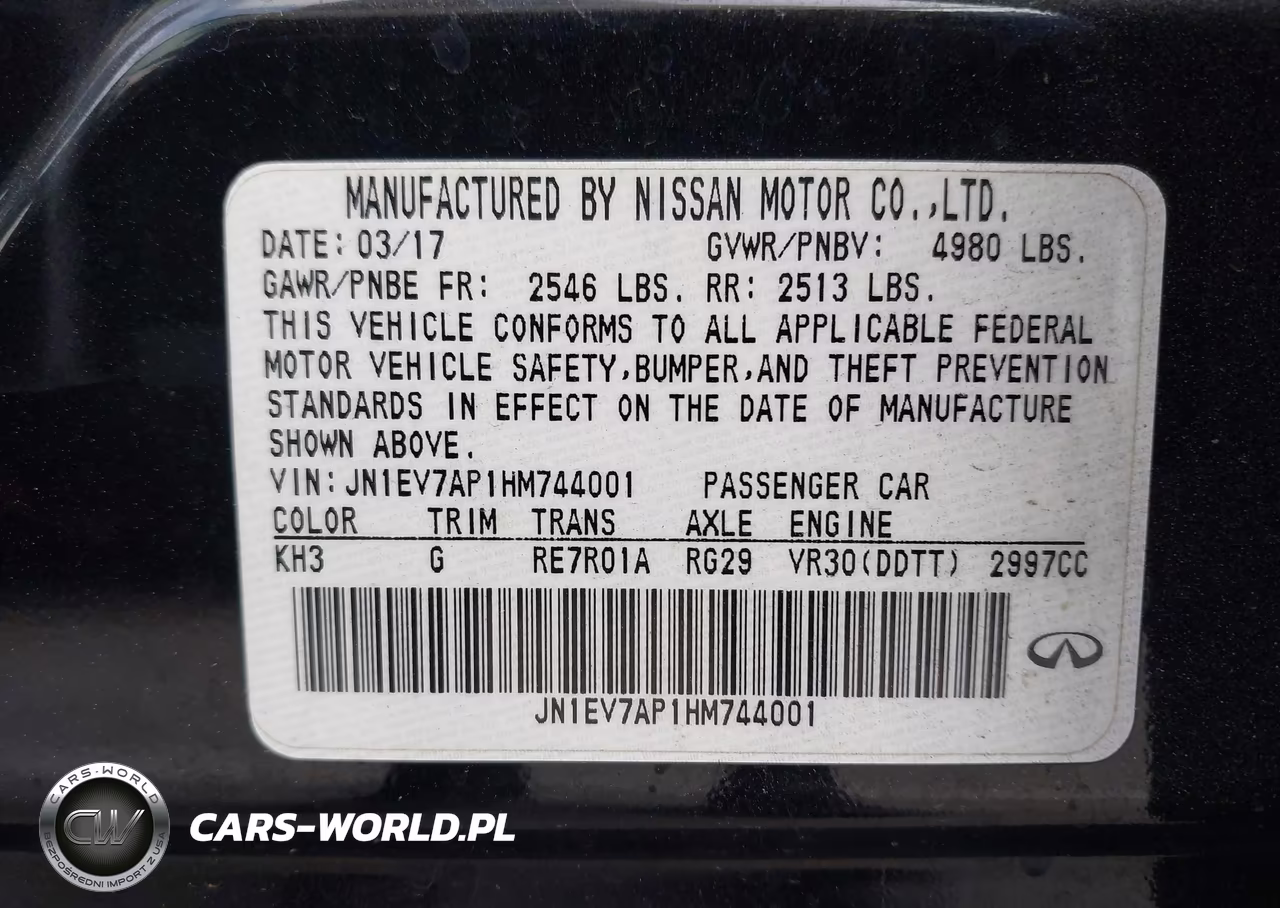 2017 Infiniti Q50 3.0T Premium VIN:JN1EV7AP1HM744001 - 9
